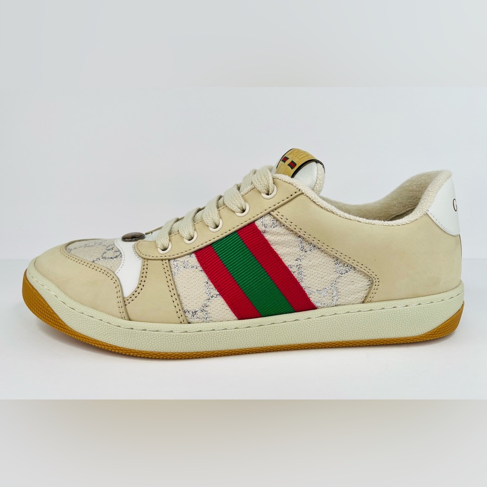 Gucci Screener Ace Women's GG Sylvie Web Enamel Logo Supreme Sneakers EU 41 - Picture 10 of 12